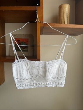 Intimately by FP Lace Crochet Crop Top (White | Small)